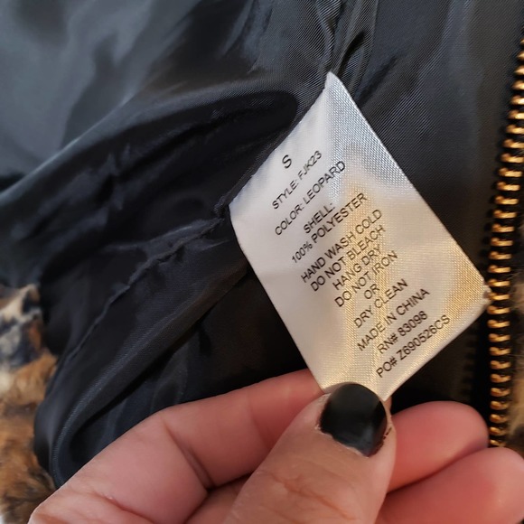 CI SONO Leopard Faux Fur Collection Zipper Up Hooded Jacket S - Picture 7 of 11